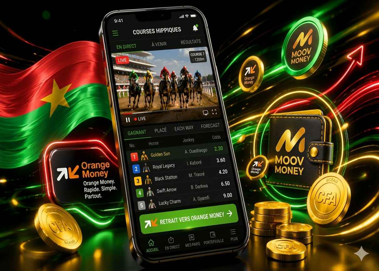 interface mobile de courses hippiques