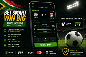 South Africa football betting smartphone illustration