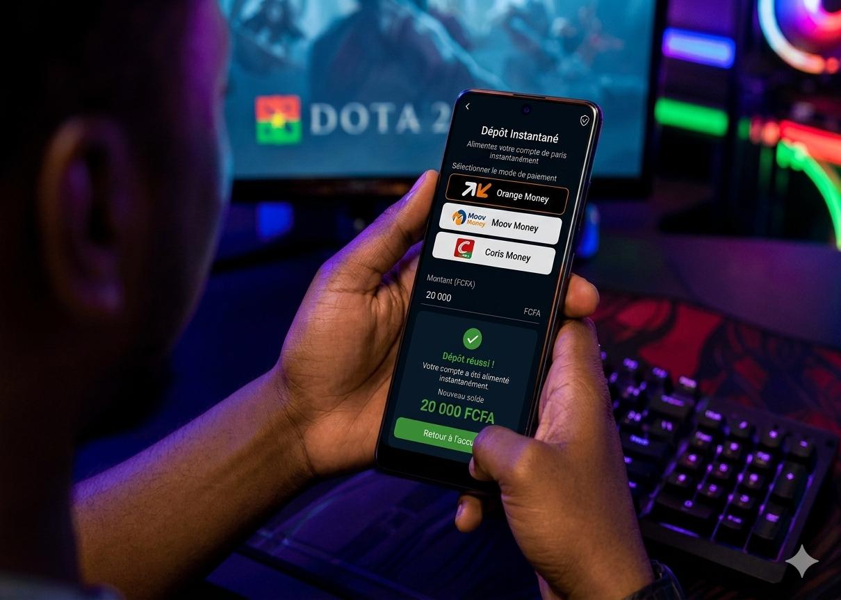 joueur esport utilisant Mobile Money