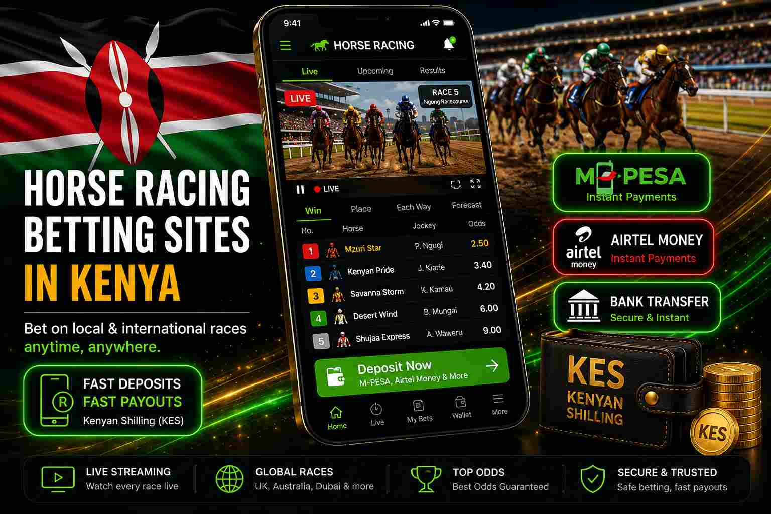 Horse racing betting app in Kenya