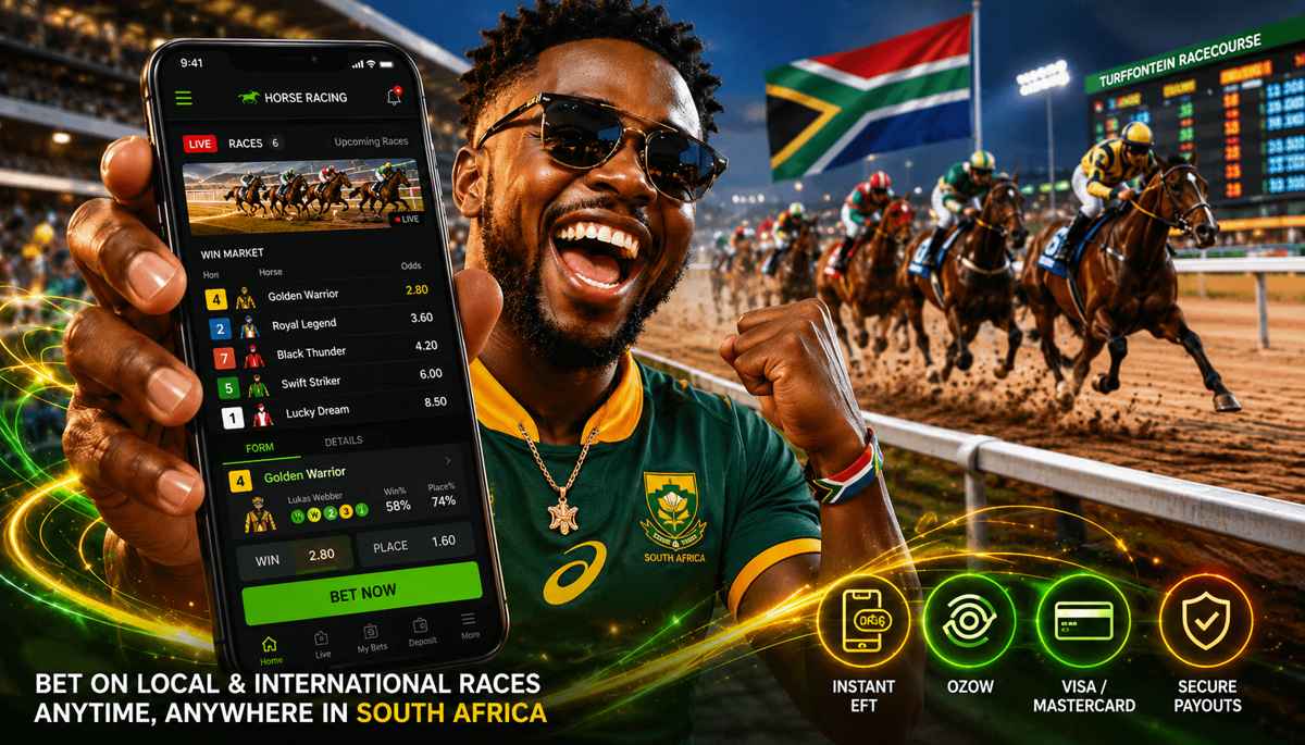 South Africa horse racing betting app illustration