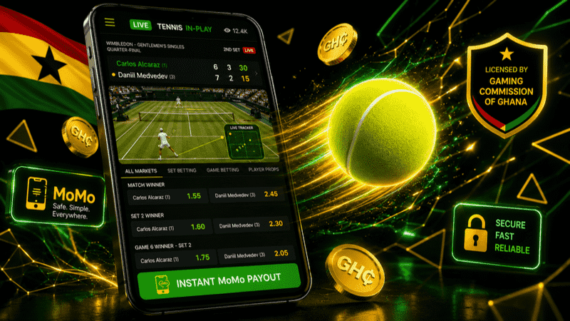 3D live tennis betting illustration