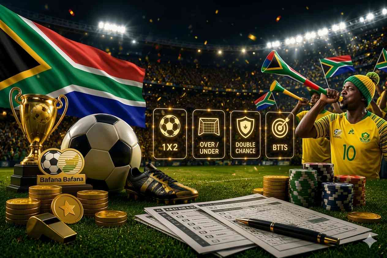 South African football betting app on smartphone