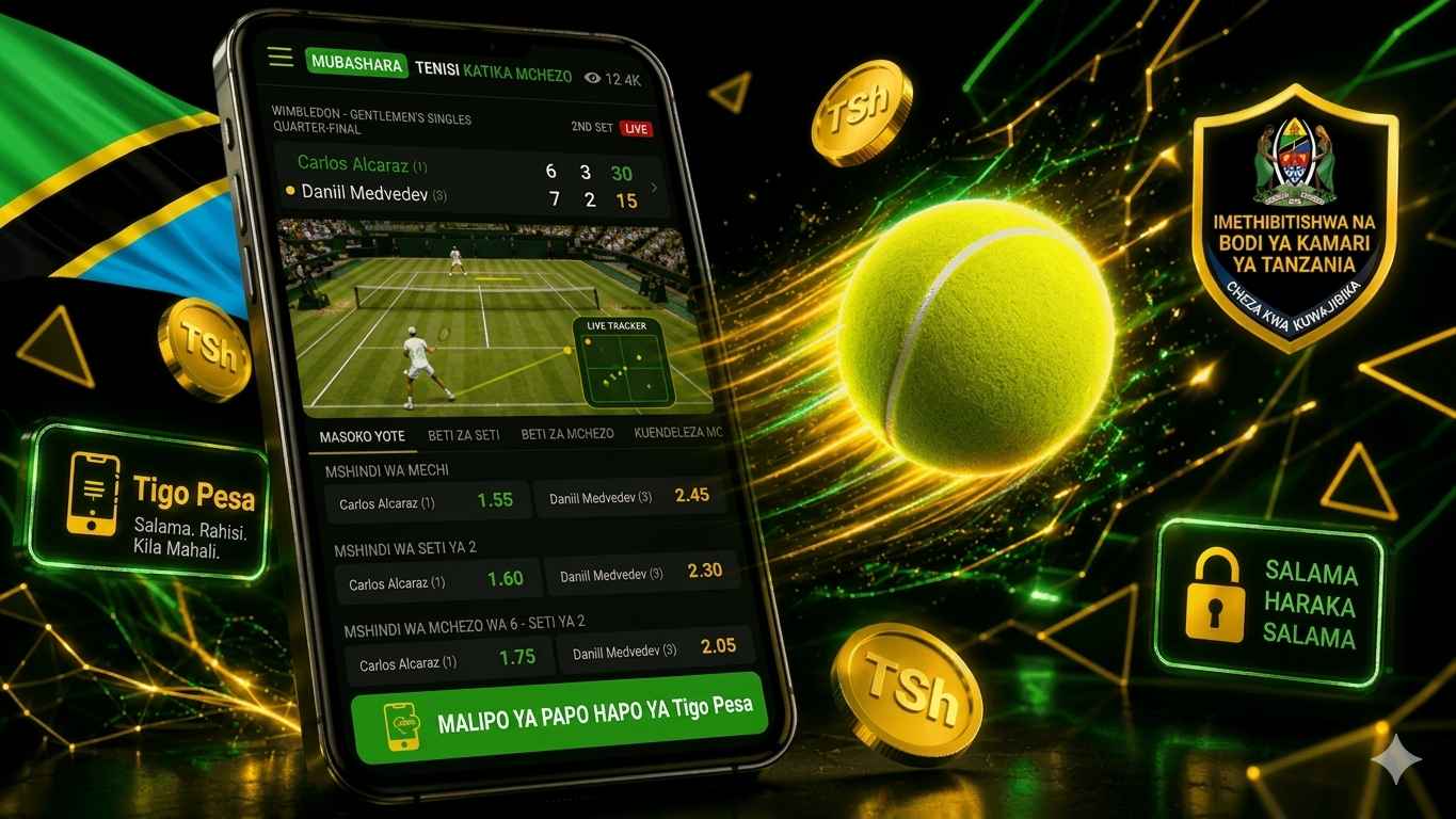 3D live tennis betting illustration