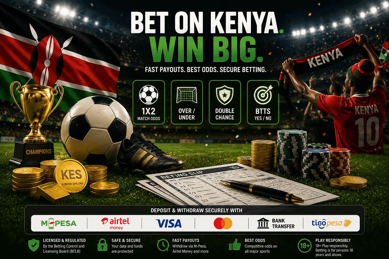 Football betting in Kenya using mobile sportsbook app