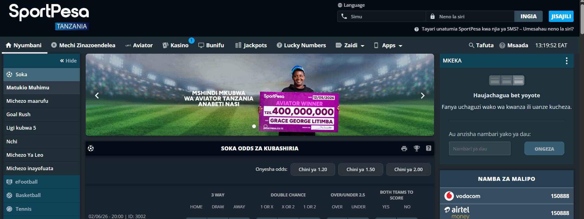 SportPesa Tanzania app pakua, SportPesa tz michezo ya leo, SportPesa bonasi