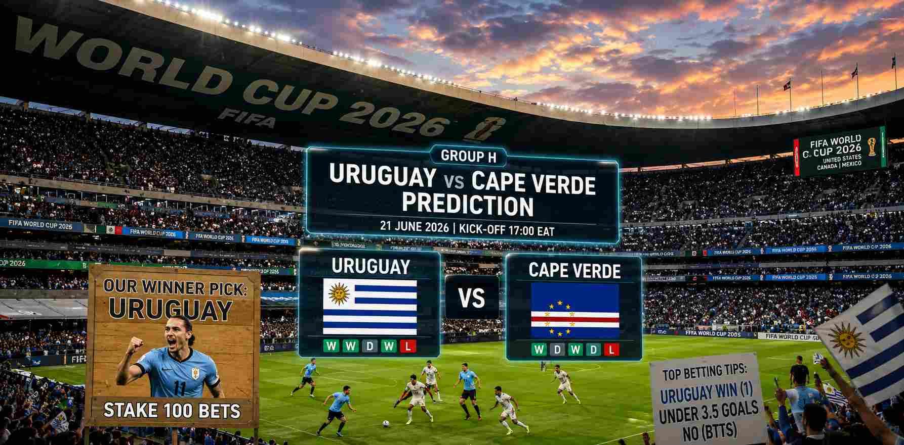 Uruguay vs Cape Verde Predictions: WC 2026 Group H
