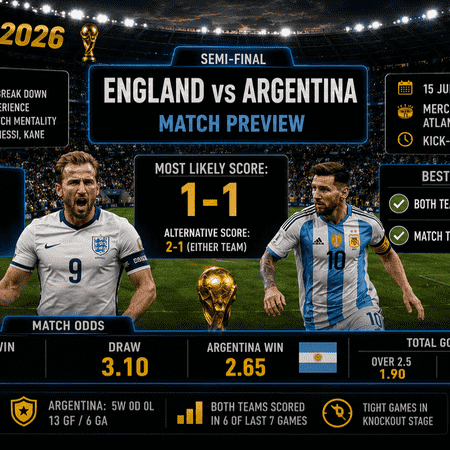 England vs Argentina Predictions: WC 2026 Semi-Final