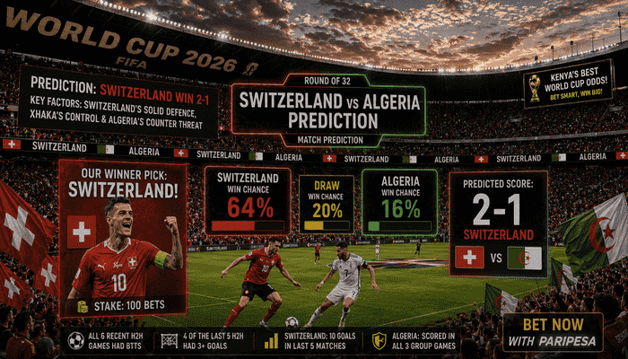 Switzerland vs Algeria Predictions WC 2026 Round of 32