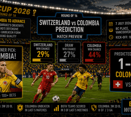 Switzerland vs Colombia Predictions: WC 2026 Round of 16