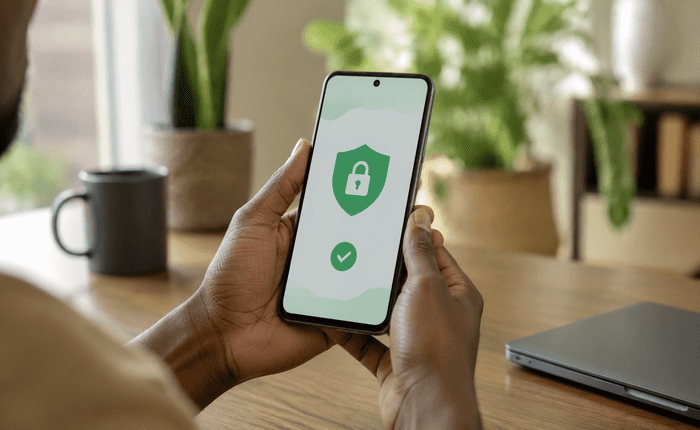 Illustration of a lock and ID verification shield representing safe betting account registration Kenya