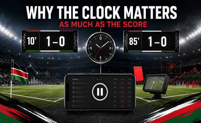 Live betting odds markets for next goal, correct score and handicap on a Kenyan betting app