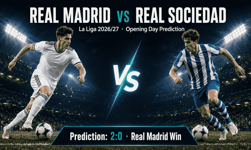 Real Madrid vs Real Sociedad La Liga 2026/27 Opening Day Prediction