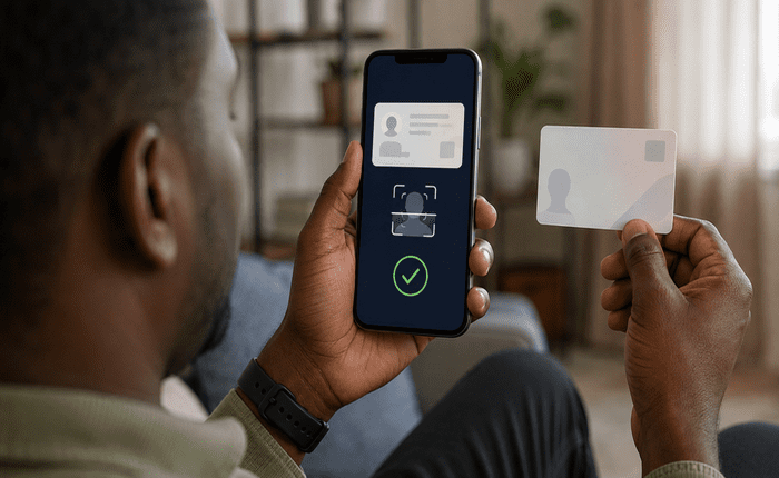 Kenyan user completing KYC identity verification on a smartphone before withdrawing betting winnings